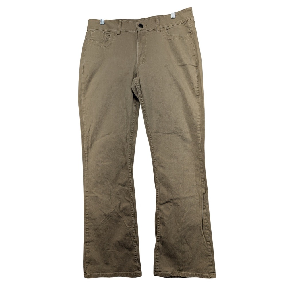 Riders by Lee Women's Tan Straight Leg Stretch‎ Pants Size 16 Long 98% Cotton
